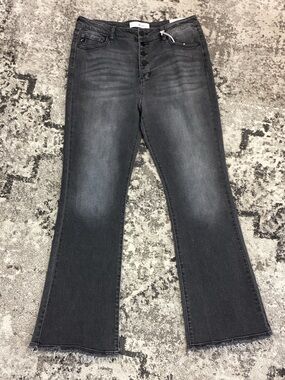 KanCan Dark Gray Button-Fly Flare Jeans KC7138LG